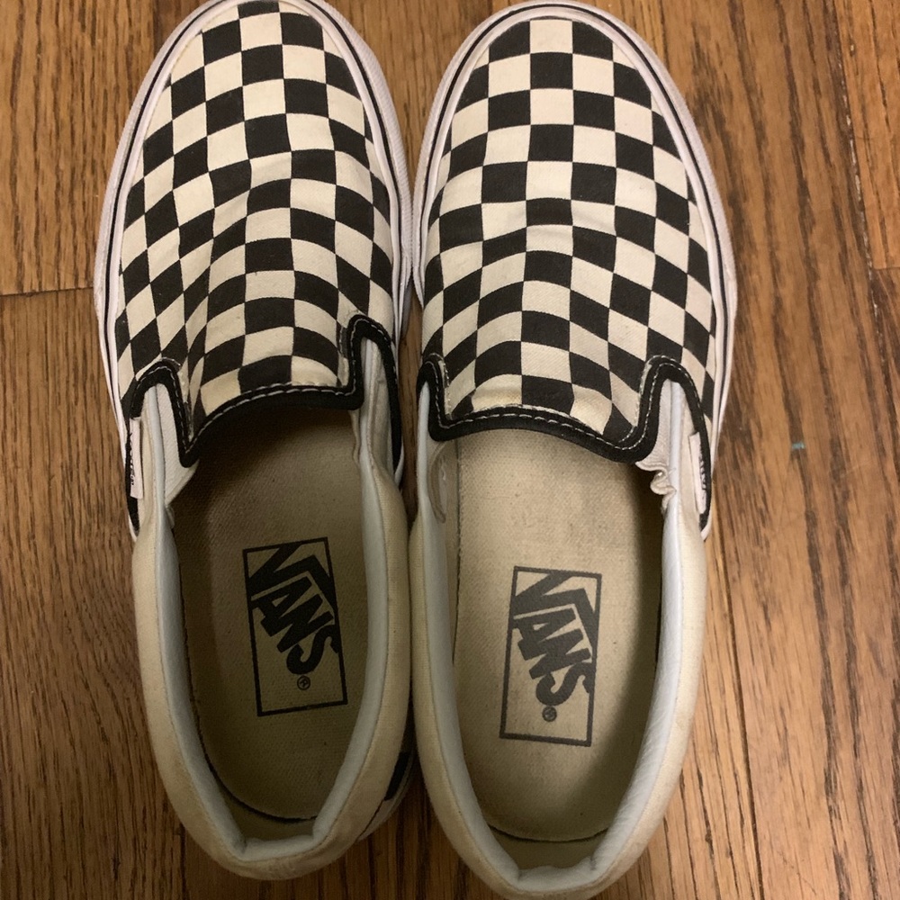 Platform Checkered Black and White Vans